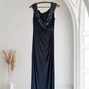Elegant Gunmetal Grey Evening Gown